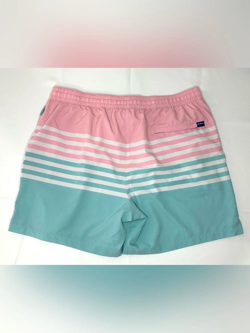Chubbies Men’s On The Horizons Swim Trunks Lined Blue Pink Size 2XL